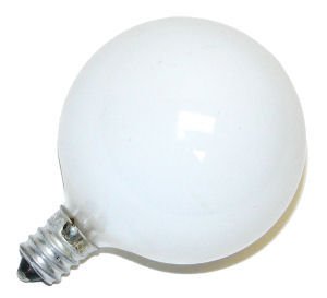 Bulbrite 15G16WH2 15W G16 Globe 120V Candelabra Light Bulb, White On Sale