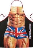 English Macho Man Sexy Novelty Apron for Barbeque and Kitchen designed by Itati