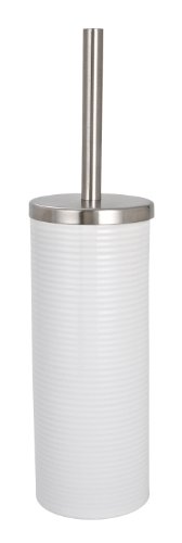 Wenko 19448100 WC-Garnitur Groove - Keramik/Edelstahl rostfrei/satiniert, wei&szlig;