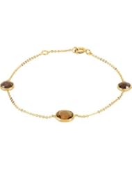 14K Yellow-Gold Genuine Quartz Bracelet by US Gems