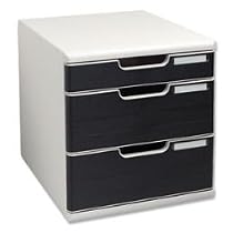 Filing Unit 3 Drawer Set with Lock A4 Grey and Black Ref 320014D - SP793565
