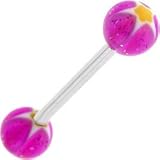 Psychedelich Purple STAR Acrylic Barbell Tongue Ring - B0002SPHDU