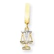 14K Rhodium D-Cut Satin Libra Zodiac TummyToy Belly Ring