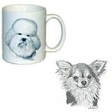 Chihuahua, Longhair Mug, Porcelain by Rosalinde (11 oz.)