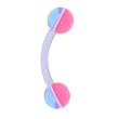 BIOPLAST Light Blue Pink STREAK Eyebrow Ring