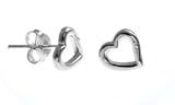 Sweet Heart Outlines Sterling Silver Stud Earrings