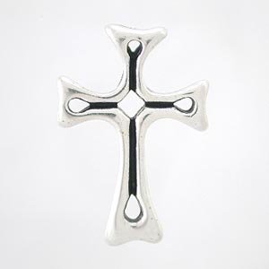 Decorative Cross Pendant in Sterling Silver for Men or Women, #8267