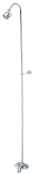 Polished Chrome Wall Mount Exposed Bathcock Faucet Shower+Riser