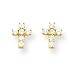 14k CZ (Cubic Zirconia) Cross Earrings