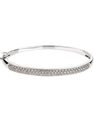 Clevereves 14K White Gold 1 1 2Ct Tw Diamond Bangle Bracelet