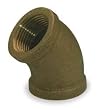 Industrial Grade 1VEU5 Elbow, 45 Deg, Red Brass, 1/8 In, 150 PSI