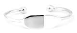 Silver Half Cuff Engravable Banble Bracelet for Infant or Toddler