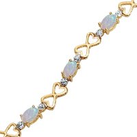 10kt. Gold, Opal and Diamond Bracelet by Opal Bracelets