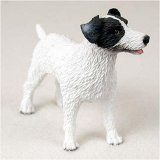 Jack Russell Terrier, Rough Coat, Black/White Original Dog Figurine (4in-5in)