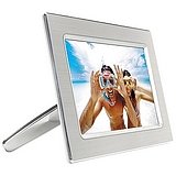 9 Digital Photo Frame with Metal Frame, Display and manage photos on memory cards or internal memory, Support CF, MS/Duo/PRO Duo, MMC, SD and xD