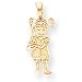 14k Girl Baseball Player Pendant