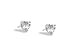 14K White Gold Genuine Heart White Topaz Stud Earrings