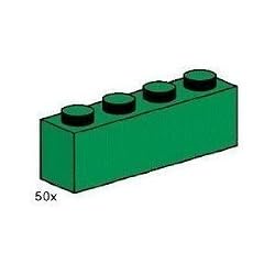 Lego Building Accessories 1 x 4 Green Bricks, Bulk - 50 Pieces per Package