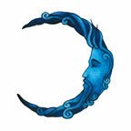 Blue Moon Temporary Tattoo 2x2