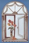 Arch Window/Tulips Handmade Faux Window Picture