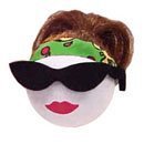 Cool Diva Brunette Antenna Ball Topper