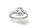 14K White Gold Genuine Emerald-cut Aquamarine and Diamond Ring