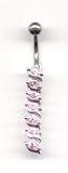 Twist Dropper Navel Bar in Rose