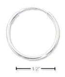 Sterling Silver 16mm Endless Wire Hoop Earrings
