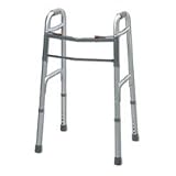 Graham Field Deluxe Two Buttons Adjustable Folding Walker with Nitrile Grip for Adults, # 716070A-4, 1 ea