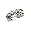 Toe Ring - Sterling Silver Antiqued Floral Toe Ring