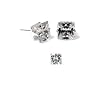 3 MM SQUARE CZ STERLING SILVER STUD EARRINGS (CLEAR CZ) - .925.