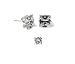 10 MM SQUARE CZ STERLING SILVER STUD EARRINGS (CLEAR CZ) - .925