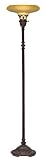 Caravaggio II Finish Wide Fluted Glass Torchiere Floor Lamp
