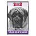Mastiff 16 x 24 Personalized Name Only Golf Towel - Black/White