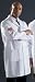 Men's Fine Line Twill Staff Length Coat - White, Size 42 - 1 ea