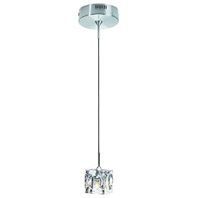 Lite Source LS-14631CLR Ice Cube 1-Lite Pendant Lamp, Metal with Clear Glass Cube Shade