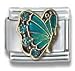 Clearly Charming December Blue Zircon Gold Czech Crystal Butterfly Birthstone Butterfly Italian Charm Bracelet Link