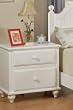 Night Stand with Storage Drawers - White Finish