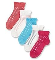 5 pairs of Assorted Cotton Rich Ankle Frill Socks