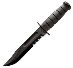 Black Fighting/Utility Knife Fighting Fixed Blade/Serrate Edge