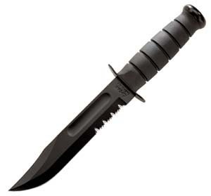 Black Fighting/Utility Knife Fighting Fixed Blade/Serrate Edge