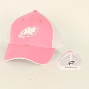 Philadelphia Eagles NFL Women's Pink & White Mesh Back Trucker Hat