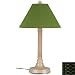 Patio Living Bahama Thin Table Lamp - Dark Mohogany Wicker Bronze Base with Natural Linen Shade