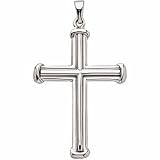 14K White Gold Cross Pendant