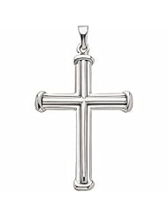 Clevereves 14K White Gold 34.75X25.0 Cross Pendant