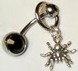 Black Widow belly button ring