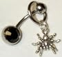 Black Widow belly button ring
