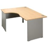 Brand New. Tercel Eyas Classic Radial Left Hand Desk Panel-end 25mm Top W1600xD1180xH720mm Oak