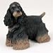 Cocker Spaniel, Black/Tan Original Dog Figurine (4in-5in)