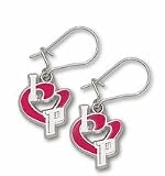 Detroit Pistons 1/2 I Heart Logo Enamel Dangle Earrings - Sterling Silver Jewelry